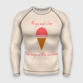 Мужской рашгард 3D с принтом All you need is love в Белгороде,  |  | Тематика изображения на принте: food | ice cream | love | вкусно | еда | мороженое