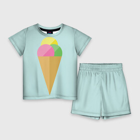 Детский костюм с шортами 3D с принтом POP в Белгороде,  |  | food | ice cream | love | вкусно | еда | мороженое
