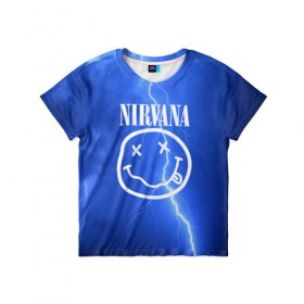 Детская футболка 3D с принтом Nirvana в Белгороде, 100% гипоаллергенный полиэфир | прямой крой, круглый вырез горловины, длина до линии бедер, чуть спущенное плечо, ткань немного тянется | rok | нирвана | рок