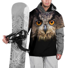 Накидка на куртку 3D с принтом Хищный взор в Белгороде, 100% полиэстер |  | Тематика изображения на принте: взгляд | глаза | клюв | пернатые | перья | птица | сова | филин | хищник