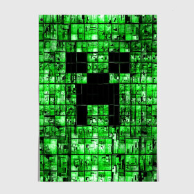 Постер с принтом Minecraft в Белгороде, 100% бумага
 | бумага, плотность 150 мг. Матовая, но за счет высокого коэффициента гладкости имеет небольшой блеск и дает на свету блики, но в отличии от глянцевой бумаги не покрыта лаком | game | green | minecraft | игра | игрок | компьютерные игры | майнкрафт