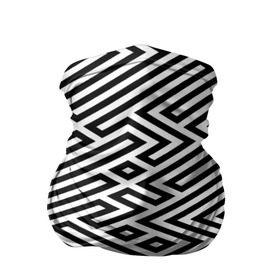 Бандана-труба 3D с принтом optical illusion в Белгороде, 100% полиэстер, ткань с особыми свойствами — Activecool | плотность 150‒180 г/м2; хорошо тянется, но сохраняет форму | геометрия | оптическая иллюзия | черно белый