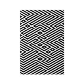 Обложка для паспорта матовая кожа с принтом optical illusion в Белгороде, натуральная матовая кожа | размер 19,3 х 13,7 см; прозрачные пластиковые крепления | геометрия | оптическая иллюзия | черно белый