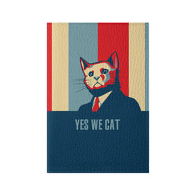 Обложка для паспорта матовая кожа с принтом Yes we CAT в Белгороде, натуральная матовая кожа | размер 19,3 х 13,7 см; прозрачные пластиковые крепления | Тематика изображения на принте: cat | kitty | животные | киса | кот | котенок | котэ | кошка