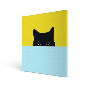 Холст квадратный с принтом Moon в Белгороде, 100% ПВХ |  | Тематика изображения на принте: 3d | cat | kitty | животные | иллюстрация | киса | кот | кот спрятался | котенок | котэ | кошка | минимализм | рисунок | цифровое искусство