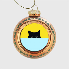 Стеклянный ёлочный шар с принтом Кот спрятался в Белгороде, Стекло | Диаметр: 80 мм | 3d | cat | kitty | животные | иллюстрация | киса | кот | кот спрятался | котенок | котэ | кошка | минимализм | рисунок | цифровое искусство