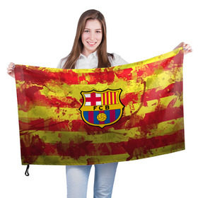 Флаг 3D с принтом Барселона №1! в Белгороде, 100% полиэстер | плотность ткани — 95 г/м2, размер — 67 х 109 см. Принт наносится с одной стороны | barcelona | fc | fcb | барселона | испания | футбольный клуб