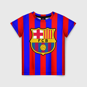 Детская футболка 3D с принтом Браса лучшая команда! в Белгороде, 100% гипоаллергенный полиэфир | прямой крой, круглый вырез горловины, длина до линии бедер, чуть спущенное плечо, ткань немного тянется | barcelona | fc | fcb | барселона | испания | футбольный клуб