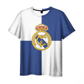 Мужская футболка 3D с принтом Real Madrid №1! в Белгороде, 100% полиэфир | прямой крой, круглый вырез горловины, длина до линии бедер | fc | fcb | lfp | real madrid | болельщикам | испания | испанская премьер лига | испанский | мадрид | реал | реал мадрид | футбольный клуб