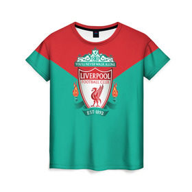Женская футболка 3D с принтом Ливерпуль №1! в Белгороде, 100% полиэфир ( синтетическое хлопкоподобное полотно) | прямой крой, круглый вырез горловины, длина до линии бедер | fc | footbal club | liverpool | ливерпуль | футбольный клуб