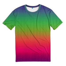 Мужская футболка 3D с принтом Rainbow Spring в Белгороде, 100% полиэфир | прямой крой, круглый вырез горловины, длина до линии бедер | Тематика изображения на принте: 