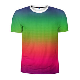 Мужская футболка 3D спортивная с принтом Rainbow Spring в Белгороде, 100% полиэстер с улучшенными характеристиками | приталенный силуэт, круглая горловина, широкие плечи, сужается к линии бедра | Тематика изображения на принте: 