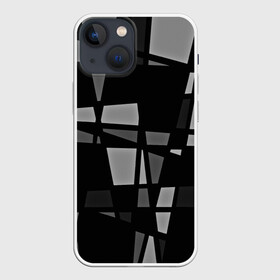 Чехол для iPhone 13 mini с принтом Geometry figure в Белгороде,  |  | Тематика изображения на принте: бумага | геометрия | грани | изгиб | линии | полигоны | полосы | постель | серый | сочетания | текстура | треугольники | черный