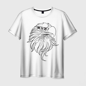 Мужская футболка 3D с принтом Орел в Белгороде, 100% полиэфир | прямой крой, круглый вырез горловины, длина до линии бедер | 