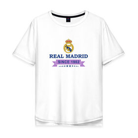 Мужская футболка хлопок Oversize с принтом Real Madrid - Classic 1902 в Белгороде, 100% хлопок | свободный крой, круглый ворот, “спинка” длиннее передней части | real | real madrid | мадрид | реал | футбол