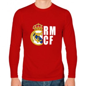 Мужской лонгслив хлопок с принтом Real Madrid - RM/CF (Classic) в Белгороде, 100% хлопок |  | cf | real | real madrid | rn | мадрид | реал | футбол