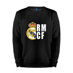 Мужской свитшот хлопок с принтом Real Madrid - RM/CF (Classic) в Белгороде, 100% хлопок |  | cf | real | real madrid | rn | мадрид | реал | футбол