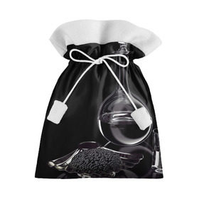 Подарочный 3D мешок с принтом Водка и черная икра в Белгороде, 100% полиэстер | Размер: 29*39 см | Тематика изображения на принте: графин | еда | жидкость | закуска | темный | черный