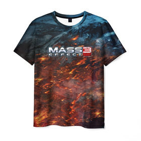 Мужская футболка 3D с принтом Mass Effect в Белгороде, 100% полиэфир | прямой крой, круглый вырез горловины, длина до линии бедер | n7 | shepard | галактика | жнец | космос | масс | нормандия | планета | шепард | эффект