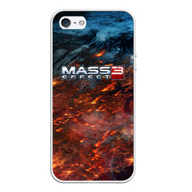 Чехол для iPhone 5/5S матовый с принтом Mass Effect в Белгороде, Силикон | Область печати: задняя сторона чехла, без боковых панелей | n7 | shepard | галактика | жнец | космос | масс | нормандия | планета | шепард | эффект