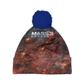 Шапка 3D c помпоном с принтом Mass Effect в Белгороде, 100% полиэстер | универсальный размер, печать по всей поверхности изделия | n7 | shepard | галактика | жнец | космос | масс | нормандия | планета | шепард | эффект