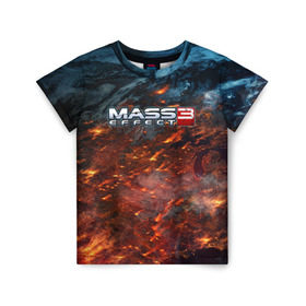 Детская футболка 3D с принтом Mass Effect в Белгороде, 100% гипоаллергенный полиэфир | прямой крой, круглый вырез горловины, длина до линии бедер, чуть спущенное плечо, ткань немного тянется | n7 | shepard | галактика | жнец | космос | масс | нормандия | планета | шепард | эффект