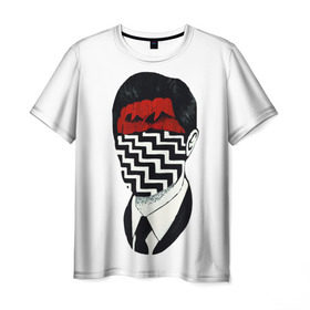Мужская футболка 3D с принтом Твин Пикс в Белгороде, 100% полиэфир | прямой крой, круглый вырез горловины, длина до линии бедер | Тематика изображения на принте: twin peaks | дэвид линч | совы | твин пикс | чертовски хороший кофе