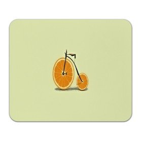 Коврик прямоугольный с принтом Апельсиновый велосипед в Белгороде, натуральный каучук | размер 230 х 185 мм; запечатка лицевой стороны | 