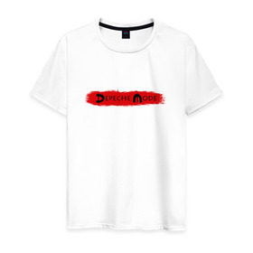 Мужская футболка хлопок с принтом Depeche mode (10) в Белгороде, 100% хлопок | прямой крой, круглый вырез горловины, длина до линии бедер, слегка спущенное плечо. | dave gahan | depeche mode