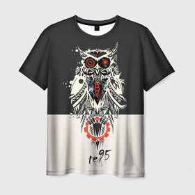 Мужская футболка 3D с принтом Owl в Белгороде, 100% полиэфир | прямой крой, круглый вырез горловины, длина до линии бедер | three days grace