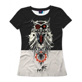 Женская футболка 3D с принтом Owl в Белгороде, 100% полиэфир ( синтетическое хлопкоподобное полотно) | прямой крой, круглый вырез горловины, длина до линии бедер | three days grace