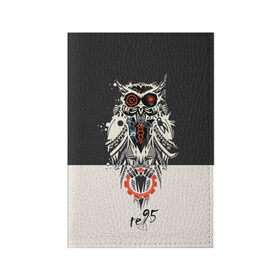 Обложка для паспорта матовая кожа с принтом Owl в Белгороде, натуральная матовая кожа | размер 19,3 х 13,7 см; прозрачные пластиковые крепления | three days grace