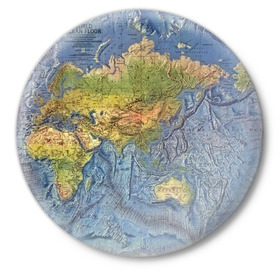 Значок с принтом Карта в Белгороде,  металл | круглая форма, металлическая застежка в виде булавки | Тематика изображения на принте: география | земля | мир