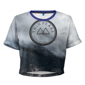 Женская футболка 3D укороченная с принтом Twin Peaks в Белгороде, 100% полиэстер | круглая горловина, длина футболки до линии талии, рукава с отворотами | twin peaks | дэвид линч | лес | лора палмер | сова | твин пикс | туман