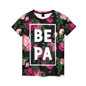 Женская футболка 3D с принтом Вера в Белгороде, 100% полиэфир ( синтетическое хлопкоподобное полотно) | прямой крой, круглый вырез горловины, длина до линии бедер | вера | верка | вероника | девочка | девушка | женщина | имена | имя | роза | цвет