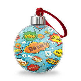 Ёлочный шар с принтом Поп Арт в Белгороде, Пластик | Диаметр: 77 мм | pop art | retro | пестрый | яркий