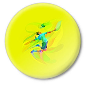 Значок с принтом Волейбол в Белгороде,  металл | круглая форма, металлическая застежка в виде булавки | яркий
