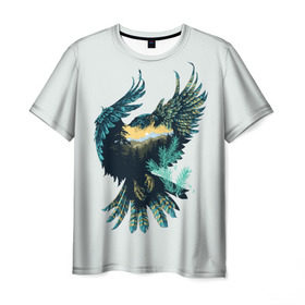 Мужская футболка 3D с принтом Орел в Белгороде, 100% полиэфир | прямой крой, круглый вырез горловины, длина до линии бедер | беркут | кречет | орел | природа | птица | ястреб