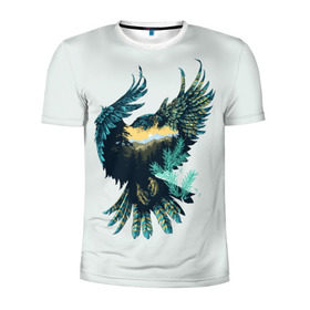 Мужская футболка 3D спортивная с принтом Орел в Белгороде, 100% полиэстер с улучшенными характеристиками | приталенный силуэт, круглая горловина, широкие плечи, сужается к линии бедра | беркут | кречет | орел | природа | птица | ястреб
