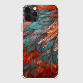 Чехол для iPhone 12 Pro Max с принтом Перья в Белгороде, Силикон |  | зеленые | красные | перья | птица