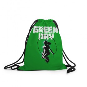 Рюкзак-мешок 3D с принтом Green Day в Белгороде, 100% полиэстер | плотность ткани — 200 г/м2, размер — 35 х 45 см; лямки — толстые шнурки, застежка на шнуровке, без карманов и подкладки | american idiot | green day | грин дей | грин дэй