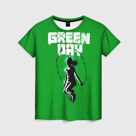 Женская футболка 3D с принтом Green Day в Белгороде, 100% полиэфир ( синтетическое хлопкоподобное полотно) | прямой крой, круглый вырез горловины, длина до линии бедер | american idiot | green day | грин дей | грин дэй