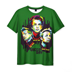 Мужская футболка 3D с принтом Green Day в Белгороде, 100% полиэфир | прямой крой, круглый вырез горловины, длина до линии бедер | american idiot | green day | грин дей | грин дэй