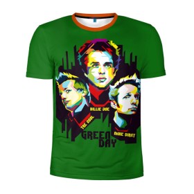 Мужская футболка 3D спортивная с принтом Green Day в Белгороде, 100% полиэстер с улучшенными характеристиками | приталенный силуэт, круглая горловина, широкие плечи, сужается к линии бедра | american idiot | green day | грин дей | грин дэй