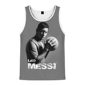 Мужская майка 3D с принтом Leo Messi в Белгороде, 100% полиэстер | круглая горловина, приталенный силуэт, длина до линии бедра. Пройма и горловина окантованы тонкой бейкой | barcelona | spanish | аргентина | барселона | испания | лео | месси | мяч | футбол | футболист