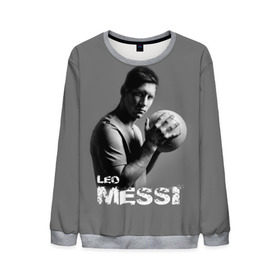 Мужской свитшот 3D с принтом Leo Messi в Белгороде, 100% полиэстер с мягким внутренним слоем | круглый вырез горловины, мягкая резинка на манжетах и поясе, свободная посадка по фигуре | Тематика изображения на принте: barcelona | spanish | аргентина | барселона | испания | лео | месси | мяч | футбол | футболист