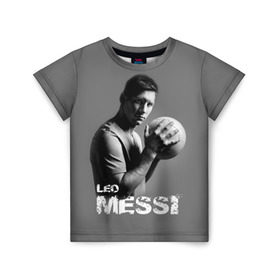 Детская футболка 3D с принтом Leo Messi в Белгороде, 100% гипоаллергенный полиэфир | прямой крой, круглый вырез горловины, длина до линии бедер, чуть спущенное плечо, ткань немного тянется | Тематика изображения на принте: barcelona | spanish | аргентина | барселона | испания | лео | месси | мяч | футбол | футболист
