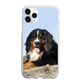 Чехол для iPhone 11 Pro матовый с принтом Бернский зенненхунд в Белгороде, Силикон |  | голубое небо | друг человека | животное | красивая | милая | овчарка | пес | породистая собака | породы | прикольная | природа | рыжий | черный | щенок