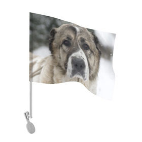 Флаг для автомобиля с принтом САО (алабай) в Белгороде, 100% полиэстер | Размер: 30*21 см | большая огромная | грозная | добрая | друг человека | животное | красивая | милая | пес | породистая собака | породы | прикольная | сао алабай | щенок