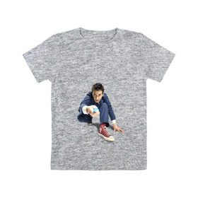 Детская футболка хлопок с принтом Doctor Who в Белгороде, 100% хлопок | круглый вырез горловины, полуприлегающий силуэт, длина до линии бедер | doctor who | доктор кто | дэвид теннант | повелитель времени | сериал